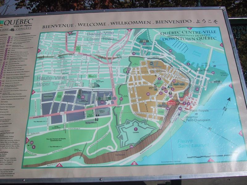 Карта исторического центра Квебека: Басс-Вилль и Олд-Квебек