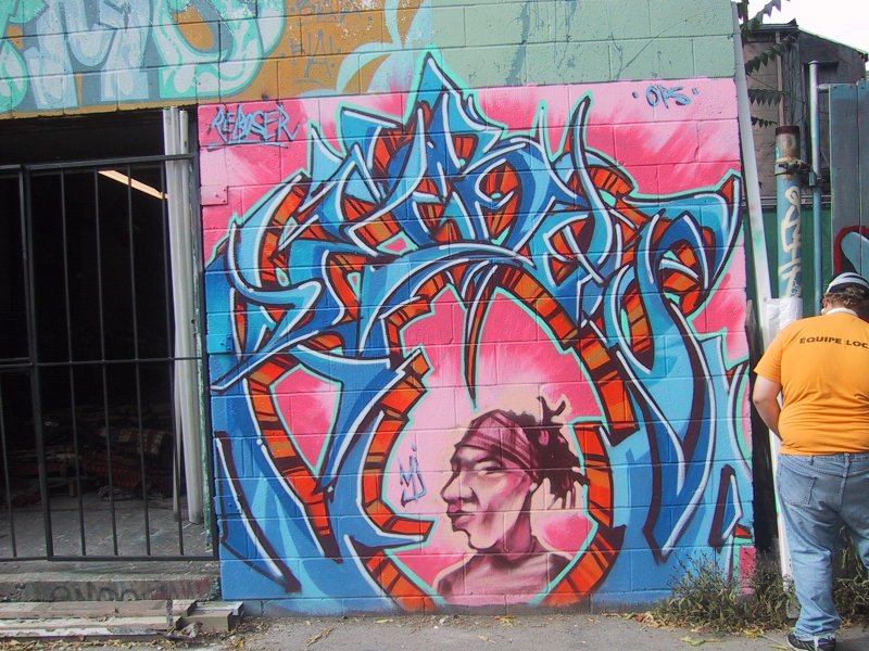 416 Graffiti Expo, Канада: яркий фрагмент с портретом и стилизованным текстом