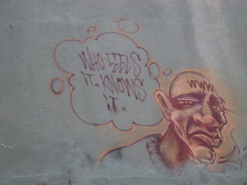 416 Grafitti Expo, Канада: грубый портрет с мыслью «Кто чувствует, тот знает»