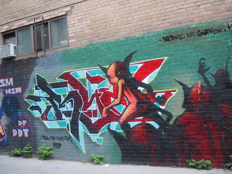 416 Grafitti Expo, Канада: зелёная стена с демоном и «Z» в стиле 2009