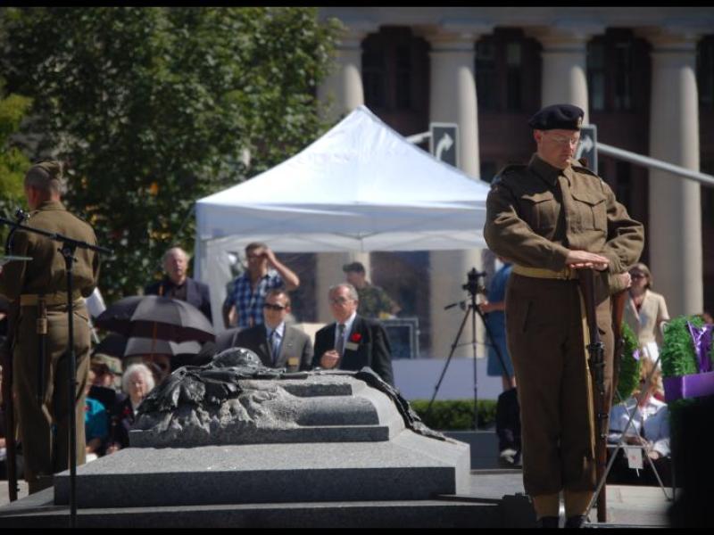 Dieppe Anniversary ceremony at Canadian memorial, 2023