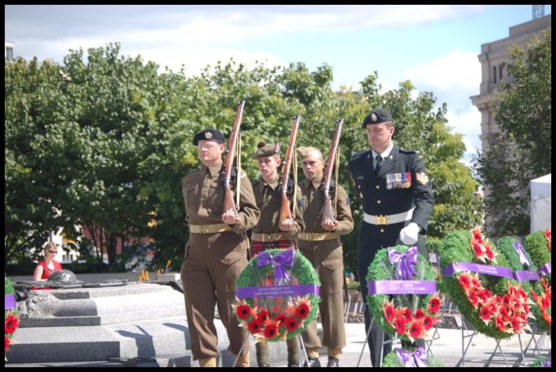 Dieppe Anniversary Ceremony in Canada: Wreaths, Rifles, and Uniforms