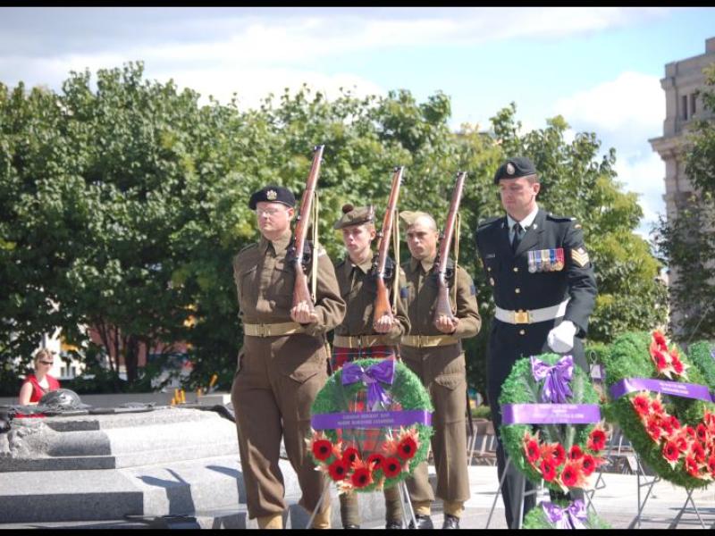 Dieppe Anniversary Ceremony in Canada: Wreaths, Rifles, and Uniforms