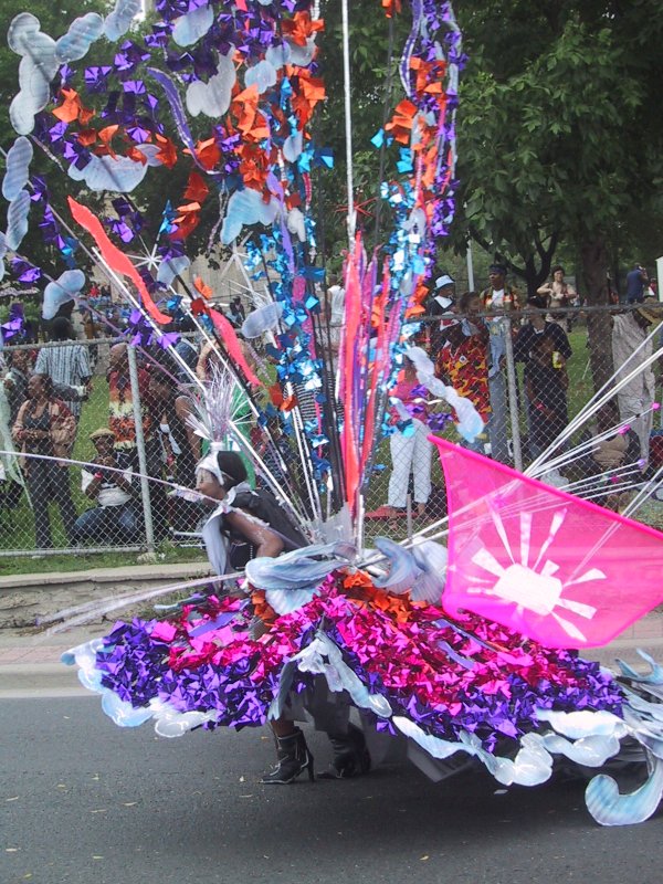 Caribana 2003, Торонто: танцор в костюме из фольги и бабочек