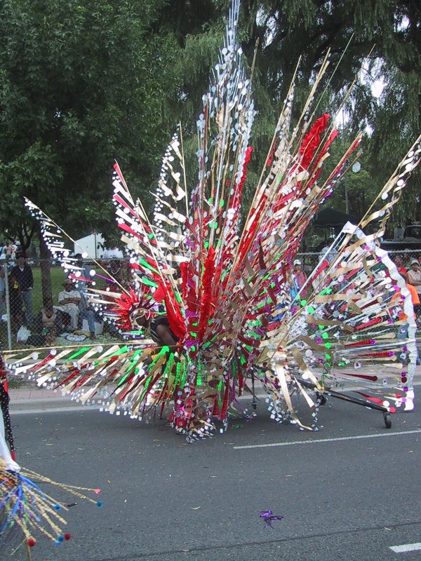 Caribana 2003, Торонто: птица из лент и бамбука на улице