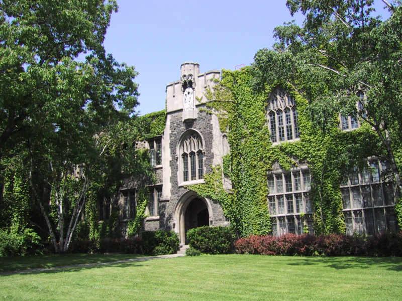 Каменный фасад с вьющимися плющами в Green Toronto