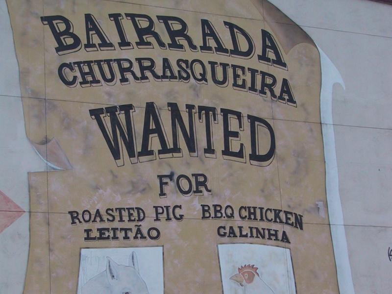 Баннер бара в Миссиссаге: «Wanted for roasted pig, B.B.Q chicken»