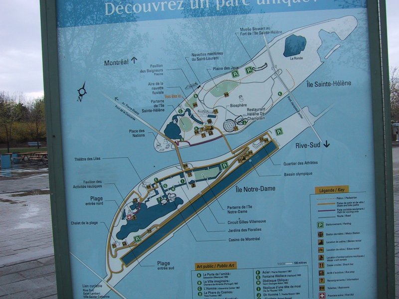 Панорамная карта парка на острове Сен-Лоран, Монреаль, май 2004