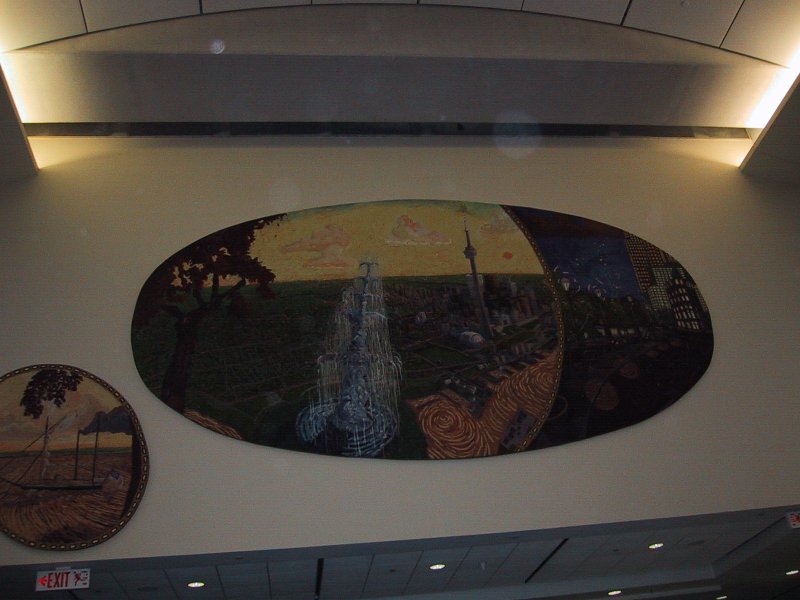 Toronto Autoshow 2004: мозаичный пейзаж с фонтаном и CN Tower