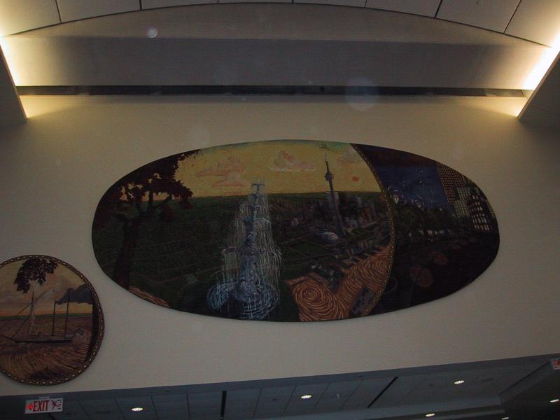 Toronto Autoshow 2004: мозаичный пейзаж с фонтаном и CN Tower