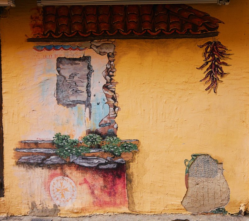 Старая стена с фреской в Корсике, 2008
