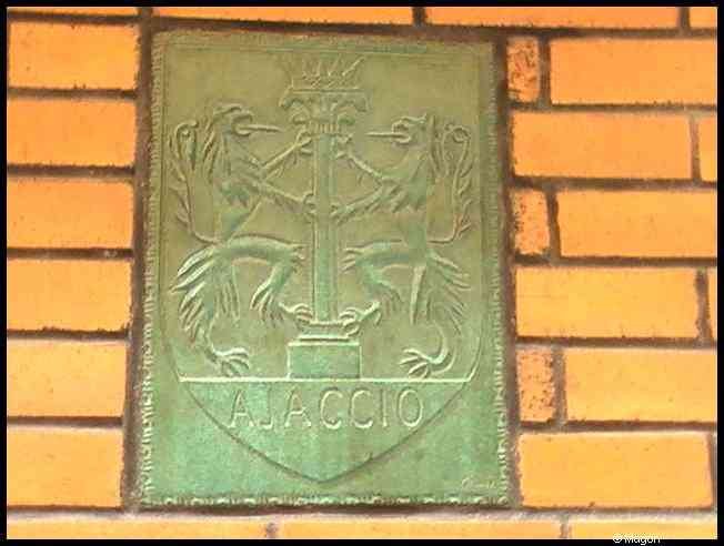 Зелёная медь на кирпичной стене Ajaccio, 2008