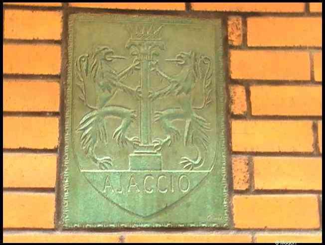 Зелёная медь на кирпичной стене Ajaccio, 2008