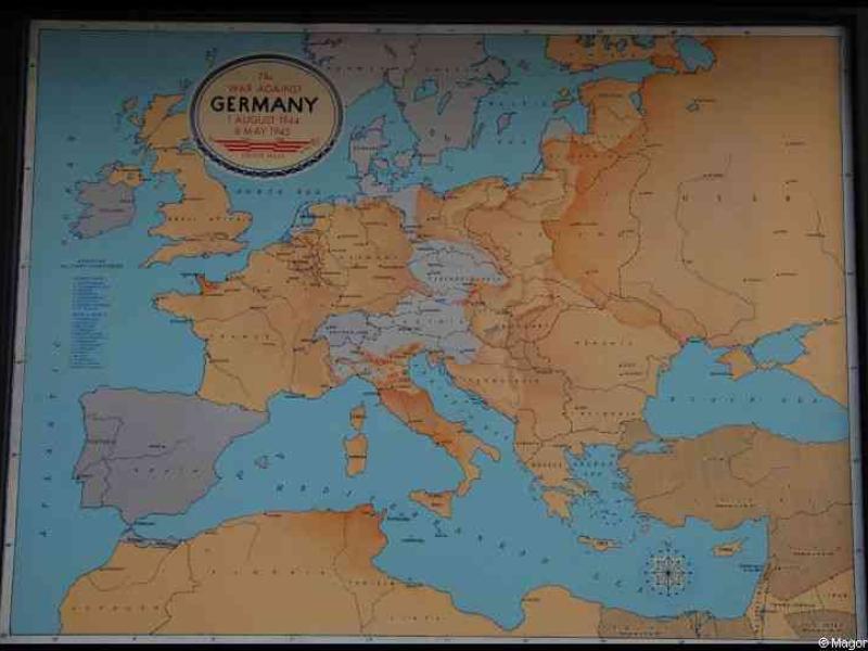 Американское военное кладбище в Хамме, Люксембург: карта Европы 1944–1945