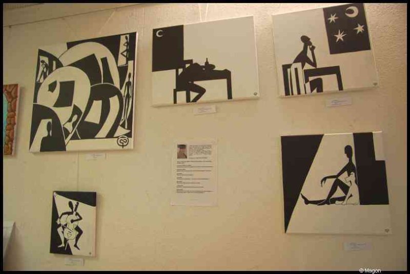 Art Exhibition в Люксембурге: черно-белые композиции с силуэтами и геометрией