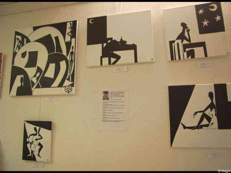 Art Exhibition в Люксембурге: черно-белые композиции с силуэтами и геометрией