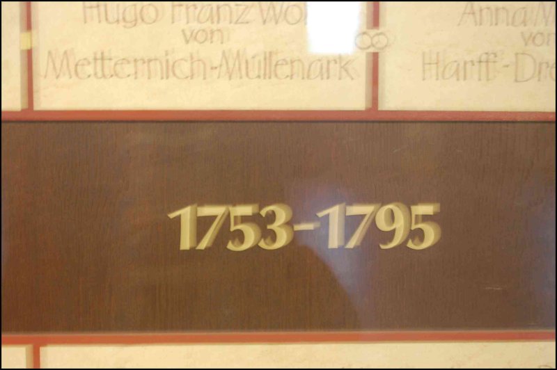 Bourscheid, Люксембург: табличка с датами 1753–1795