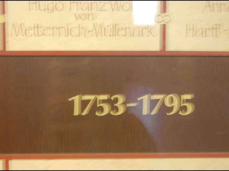 Bourscheid, Люксембург: табличка с датами 1753–1795