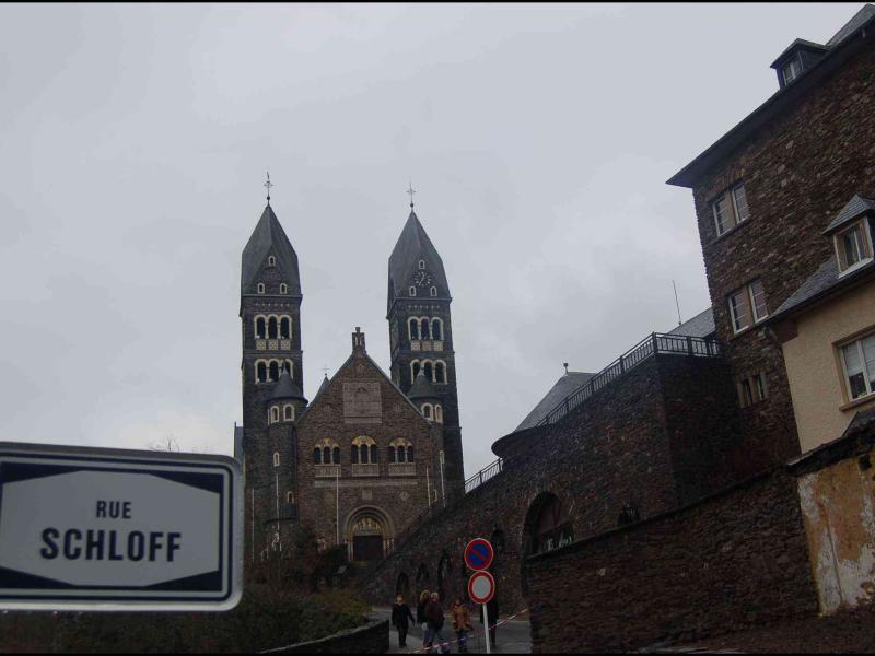 Clervaux, Люксембург: двуглавый собор и Rue Schloff