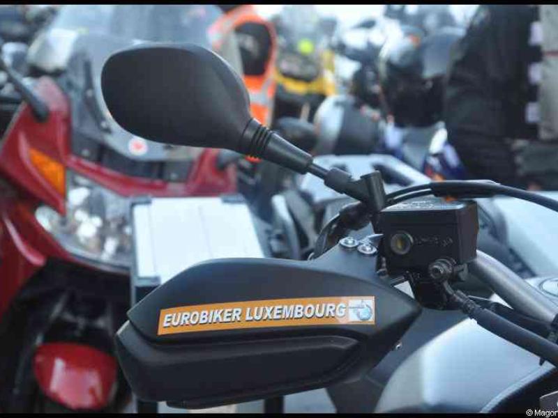 Eurobikers 2012 в Люксембурге: ручка с наклейкой «EUROBIKER LUXEMBOURG»