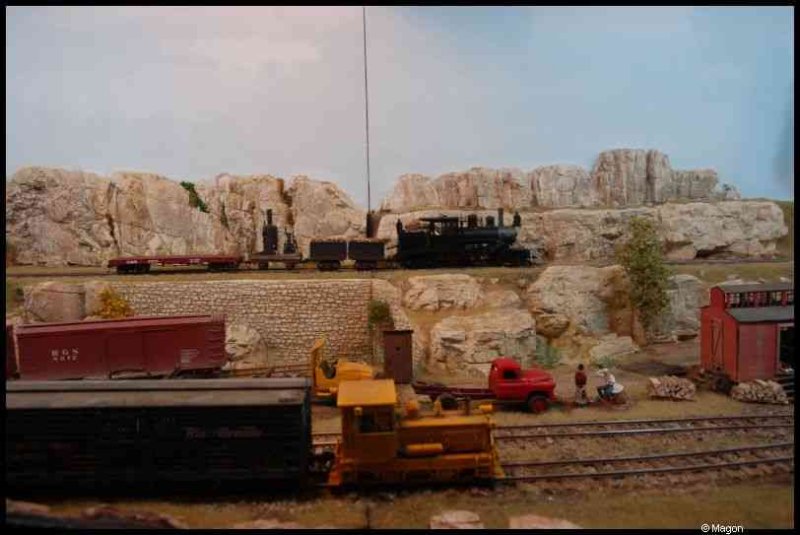 Expo train 2010, Люксембург: детализированный макет с паровозом и железнодорожной техникой