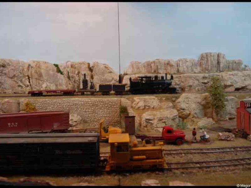 Expo train 2010, Люксембург: детализированный макет с паровозом и железнодорожной техникой
