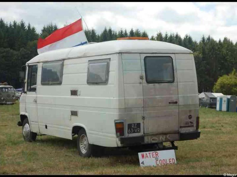 Luxbug 2010: белый фургон с нидерландским флагом на поле у леса