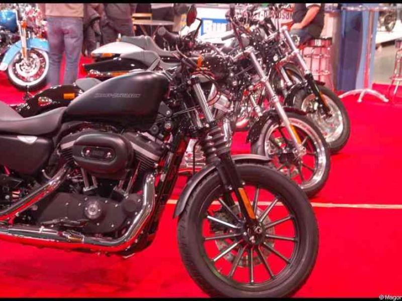 Motorshow 2010 в Люксембурге: черные Harley-Davidson на красном ковре
