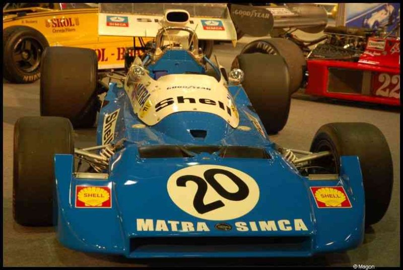 Motorshow 2010 в Люксембурге: синий Matra-Simca №20 с логотипами Shell и Goodyear