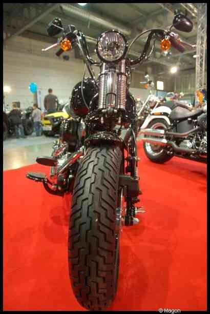 Motorshow 2010 в Люксембурге: черный харлей на красном ковре