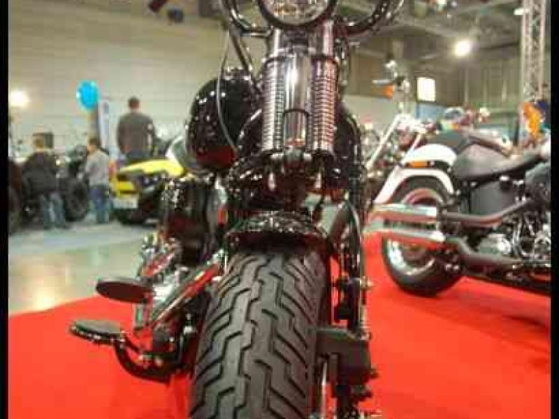 Motorshow 2010 в Люксембурге: черный харлей на красном ковре