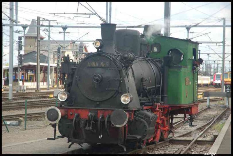 Люксембург, 1900: паровоз Anna №9 на станции Train