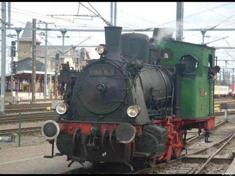 Люксембург, 1900: паровоз Anna №9 на станции Train
