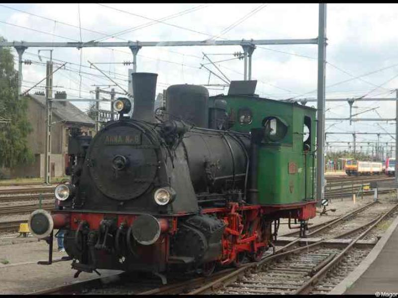 Люксембург, 1900: паровоз Anna № 8 на станции Train