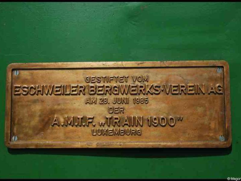 Табличка на локомотиве «Train 1900» в Люксембурге, 1935