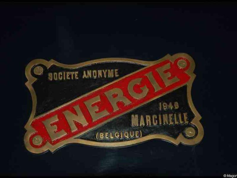 Train, Люксембург, 1900: табличка 'SOCIETE ANONYME ENERGIE MARGINELLE'