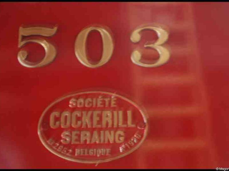 Поезд 1900 года в Люксембурге: номер 503 и эмблема Cockerill Seraing