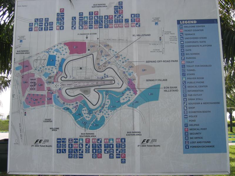План трассы Гран-при Малайзии 2004 года в Sepang