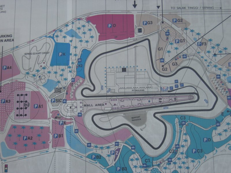 Карта трассы Гран-при Малайзии 2010 года в Sepang