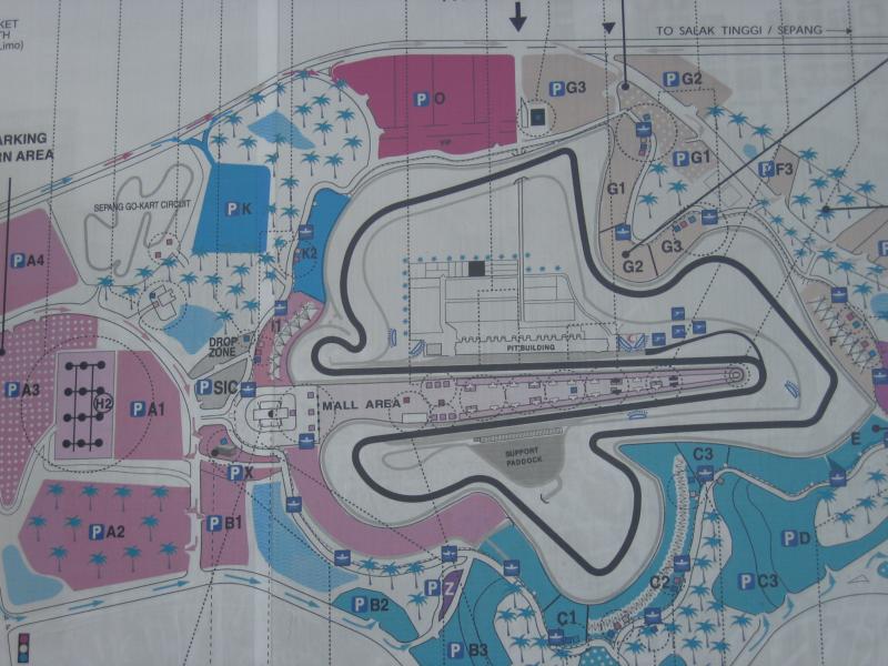 Карта трассы Гран-при Малайзии 2010 года в Sepang