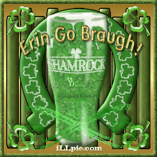17.03: зелёный кружка с «Erin Go Braugh!» и «Shamrock» в стиле стимпанк