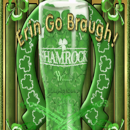 17.03: зелёный кружка с «Erin Go Braugh!» и «Shamrock» в стиле стимпанк