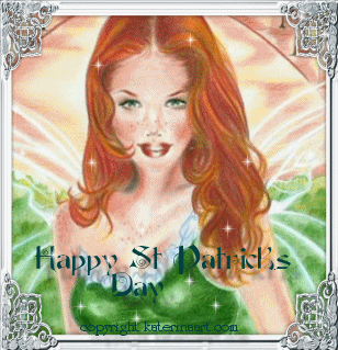 17 марта в разном мире: фея с зелёными крыльями и надписью «Happy St Patrick's Day»