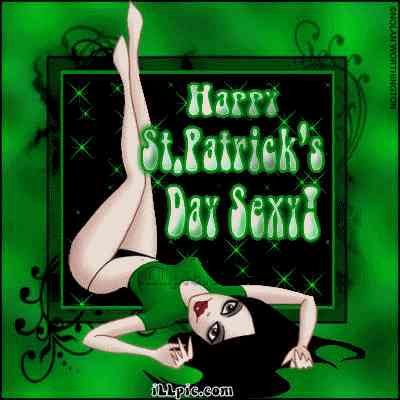 17.03, разное: зелёный кадр с надписью «Happy St. Patrick's Day Sexy»