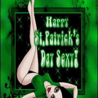 17.03, разное: зелёный кадр с надписью «Happy St. Patrick's Day Sexy»