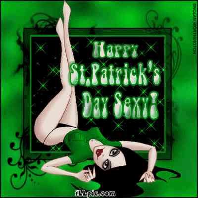 17.03, разное: зелёный кадр с надписью «Happy St. Patrick's Day Sexy»