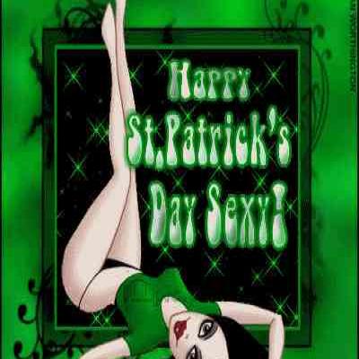 17.03, разное: зелёный кадр с надписью «Happy St. Patrick's Day Sexy»