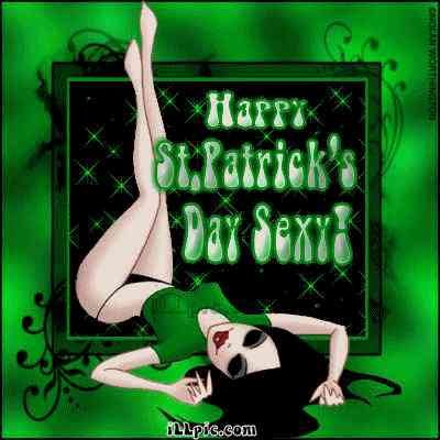 17.03: зелёный кадр с надписью «Happy St. Patrick's Day Sexy»