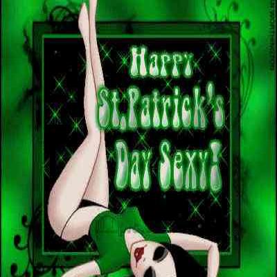 17.03: зелёный кадр с надписью «Happy St. Patrick's Day Sexy»