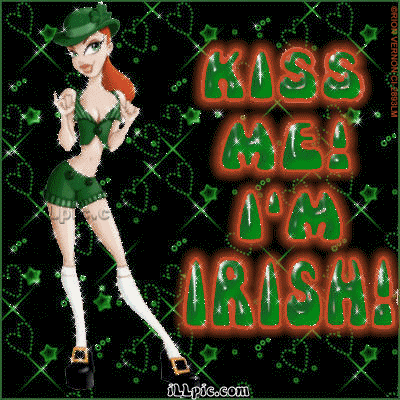 17 марта: зелёная леди с надписью «KISS ME! I'M IRISH!»